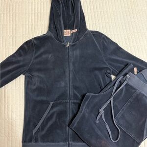 Juicy Couture Deep Blue Velour Hoodie Vintage